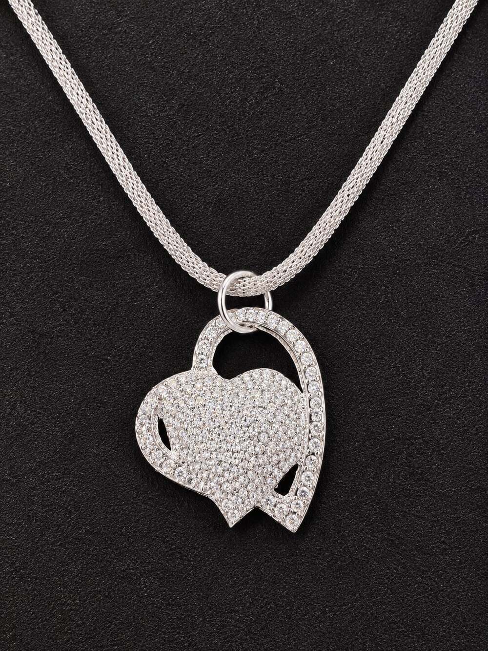 Double Heart Pendant Necklace
